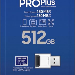 MicroSD Samsung PRO Plus 512GB con lector USB 3.0