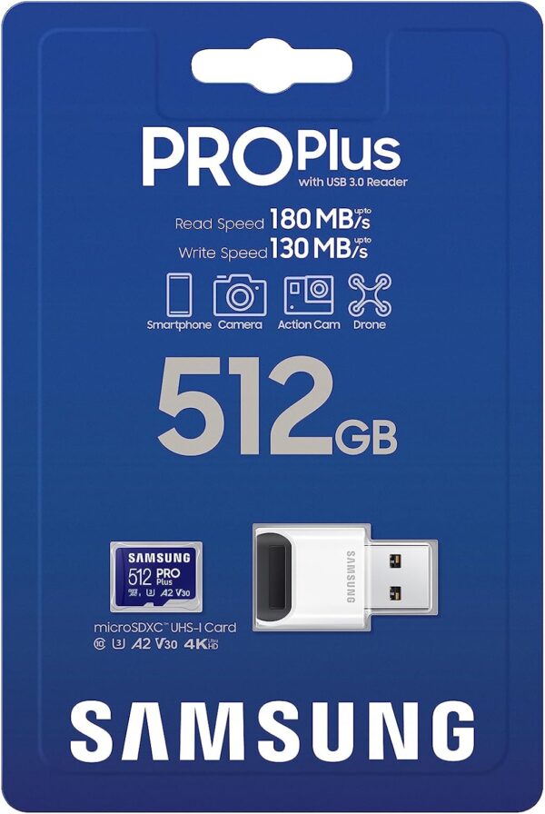 MicroSD Samsung PRO Plus 512GB con lector USB 3.0